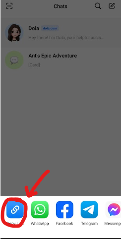 Step 4 — Copy the Dola chat share link