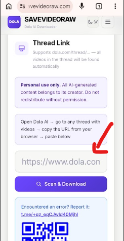 Step 6 — Paste link and click Scan & Download