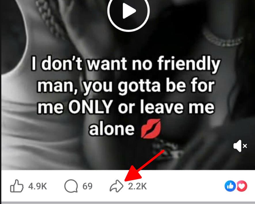 Facebook mobile — tap three-dot menu then Copy Link