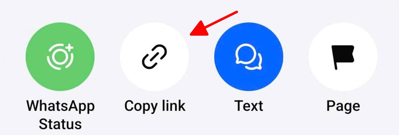 Facebook web — copy link from three-dot menu